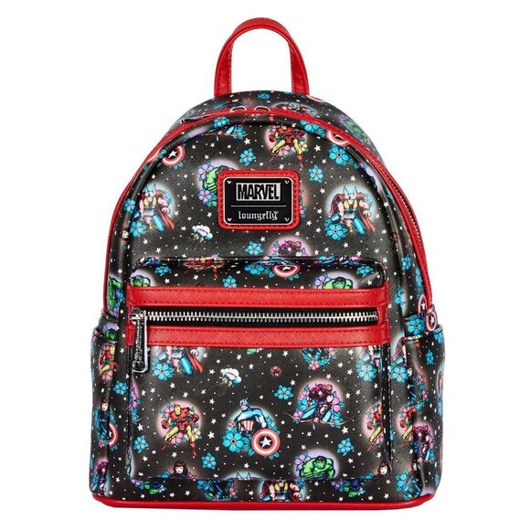 Loungefly Avengers Floral Tattoo Mini Backpack NWT - Picture 1 of 9